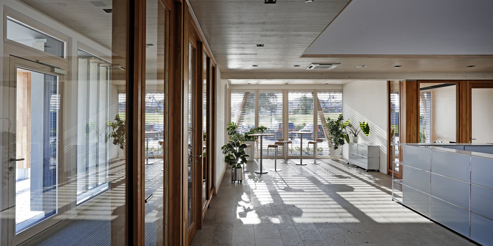 Büroinnenraum Holzbau KFW40 QNG in Satteldorf Gröningen 