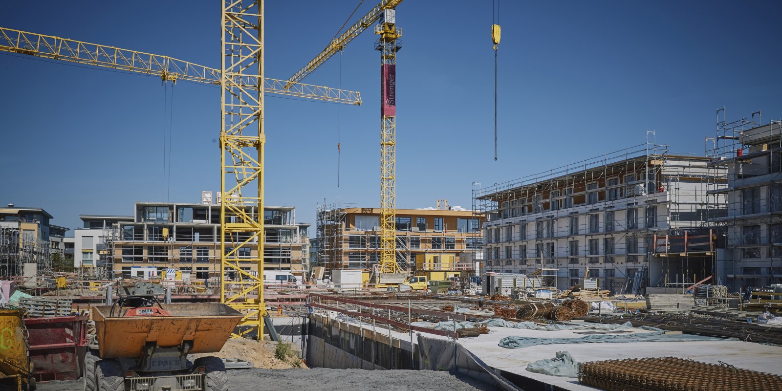 Baustelle 8 Wohngebäude in Maichingen Stuttgart in Holzhybrid