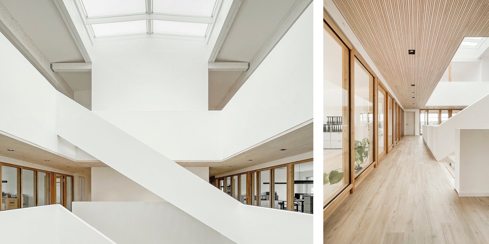 Büroinnenraum Holzbau KFW40 QNG in Satteldorf Gröningen 