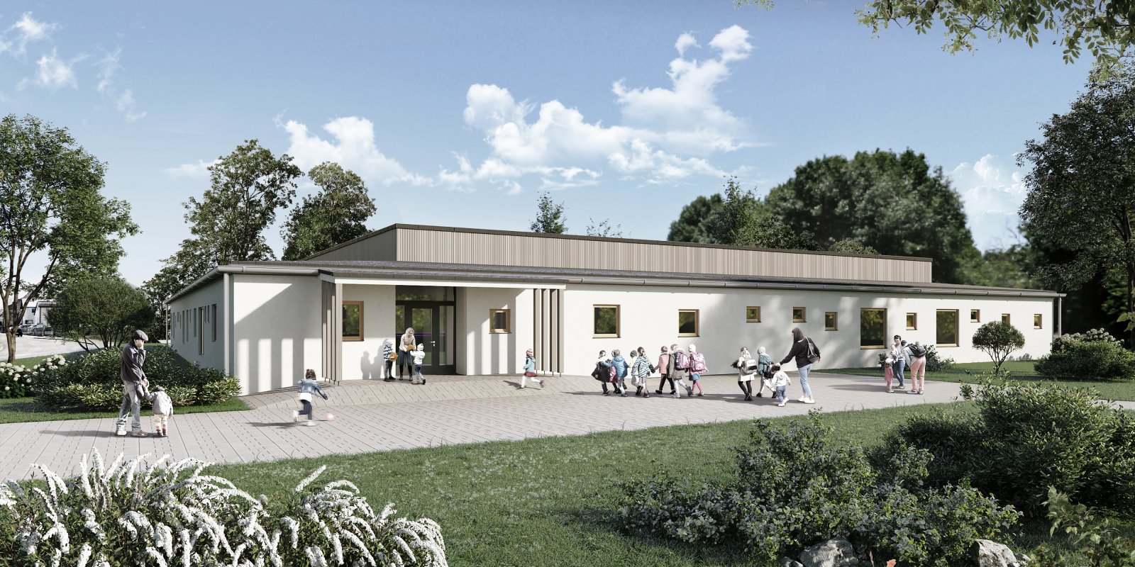 Kindertagesstätte Gemeinde Schnelldorf Holzbau KFW 40