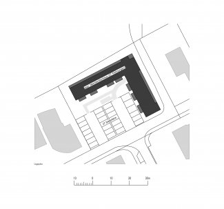 Lageplan Mehrfamilienwohnhaus im geförderten Wohnbau für die GWG Schwäbisch Hall