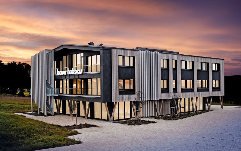Bürogebäude Holzbau KFW40 QNG in Satteldorf Gröningen 