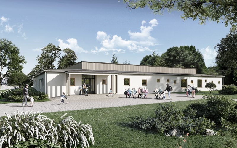 Kindertagesstätte Gemeinde Schnelldorf Holzbau KFW 40