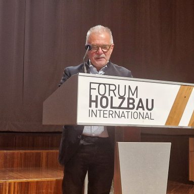 Walter Bauer am Rednerpult
